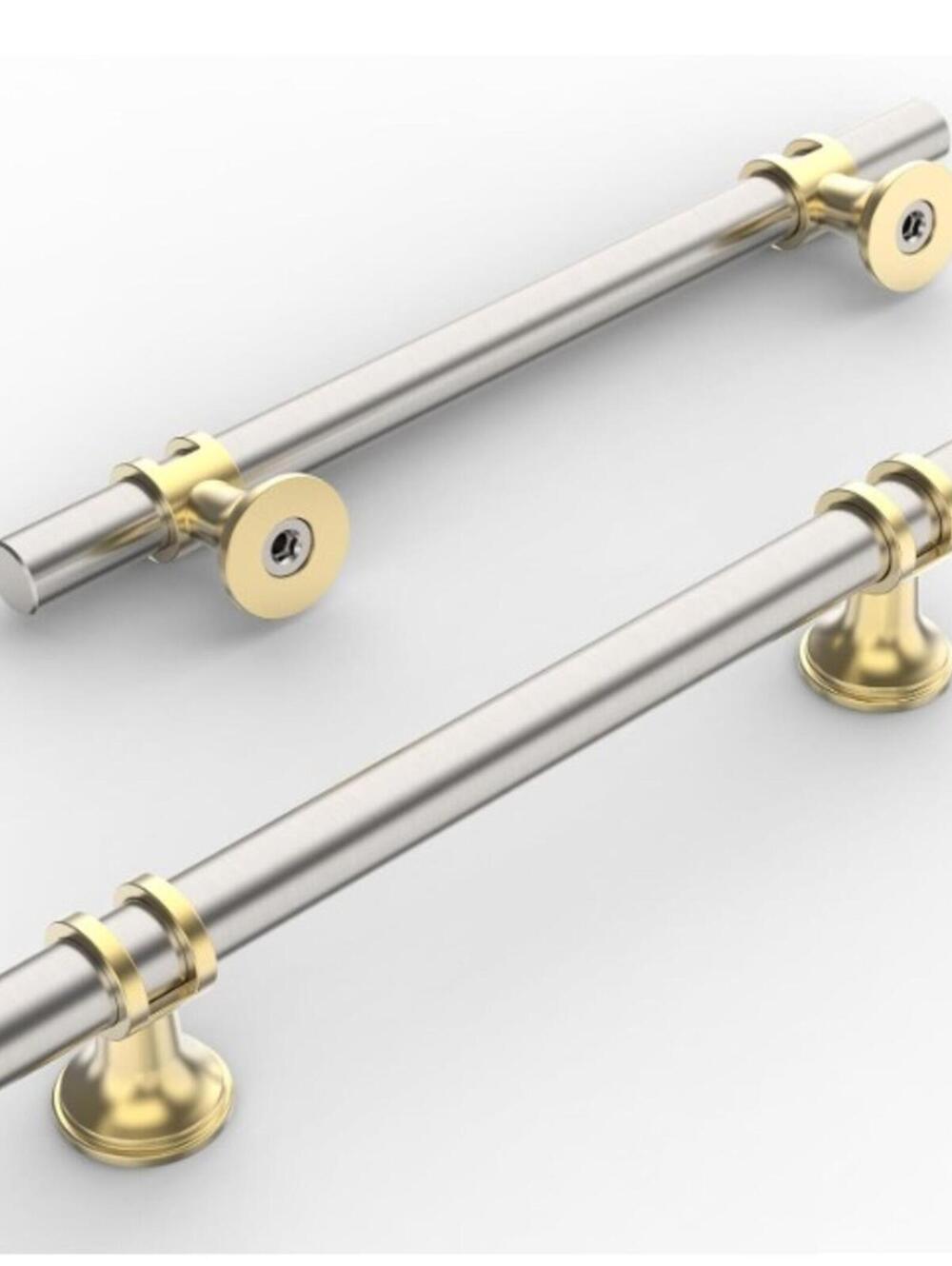 BRAND NEW: 10 Pk Brushed Satin Nickel and Gold=7"
